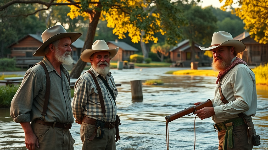 vibrant early settlement of Houston by Buffalo Bayou, Allen Brothers optimistic, settlers at work, Houston history